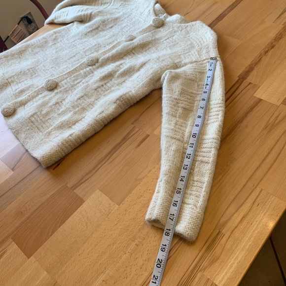 Aliento handmade in Bolivia 100% alpaca cream vanilla cardigan size M - Picture 8 of 11